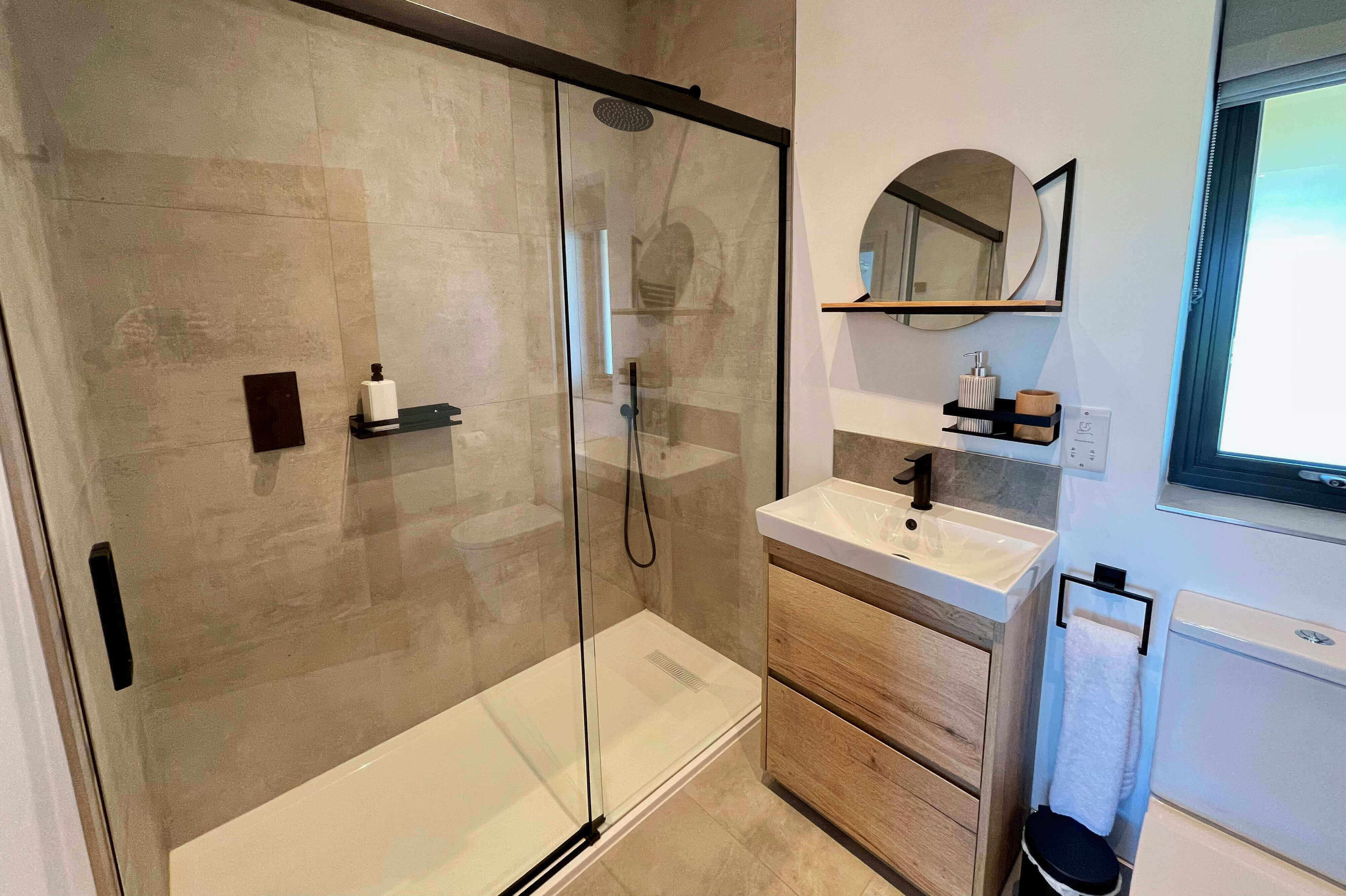 Interior view of the modern bathroom